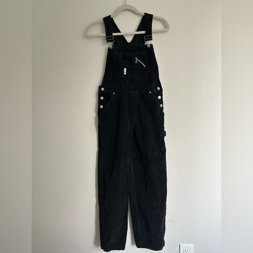 Vintage black corduroy overalls